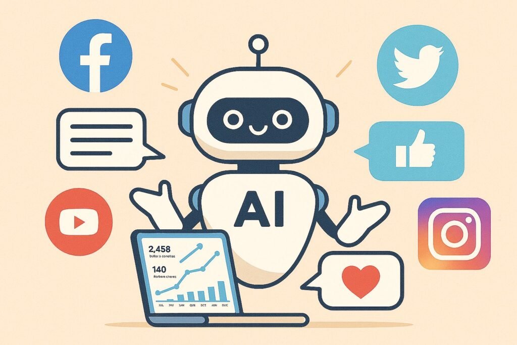 AI chatbot handling social media messages and automating customer engagement